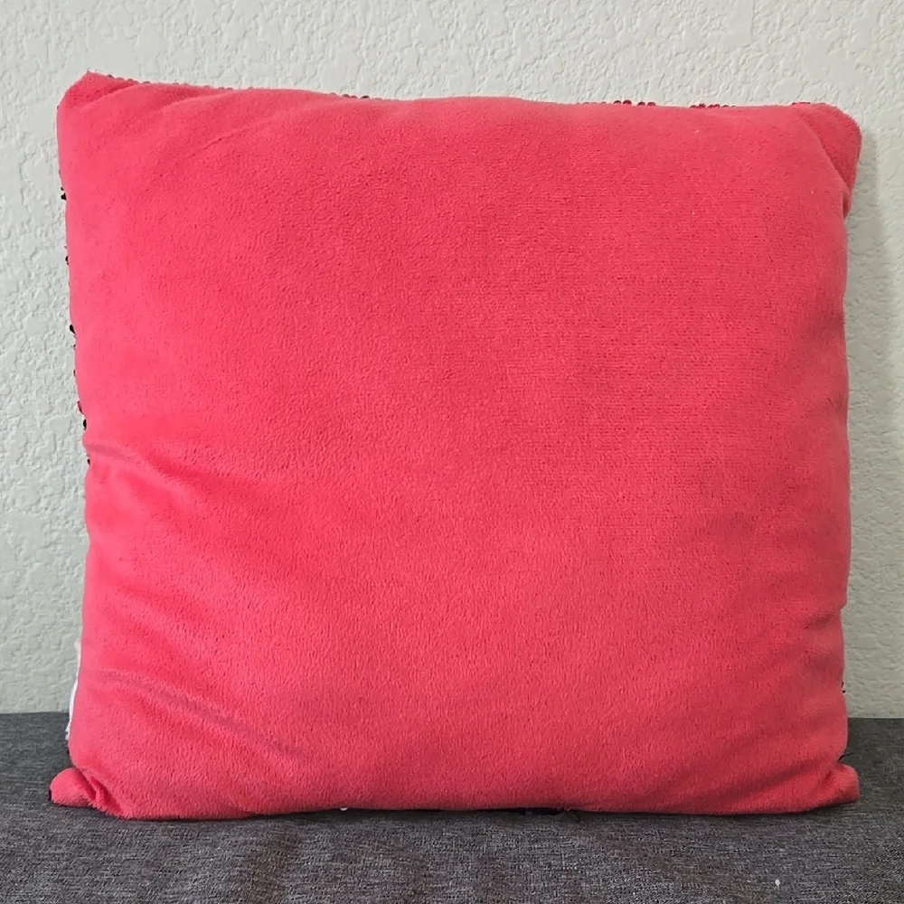 Sequin Throw Pillow - navy and Red